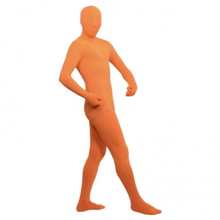 Zentai unisexe en spandex orange et jaune
