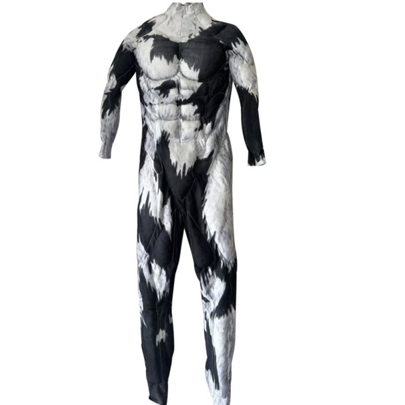 Kraftvoller Muskeloverall mit Tiermuster