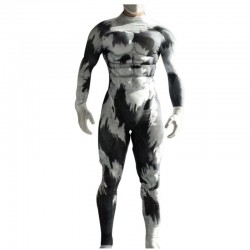 パワフルなアニマル柄マッスルジャンプスーツ