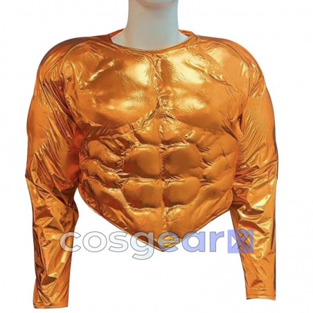 3D Gepolstertes Muskelshirt Gold