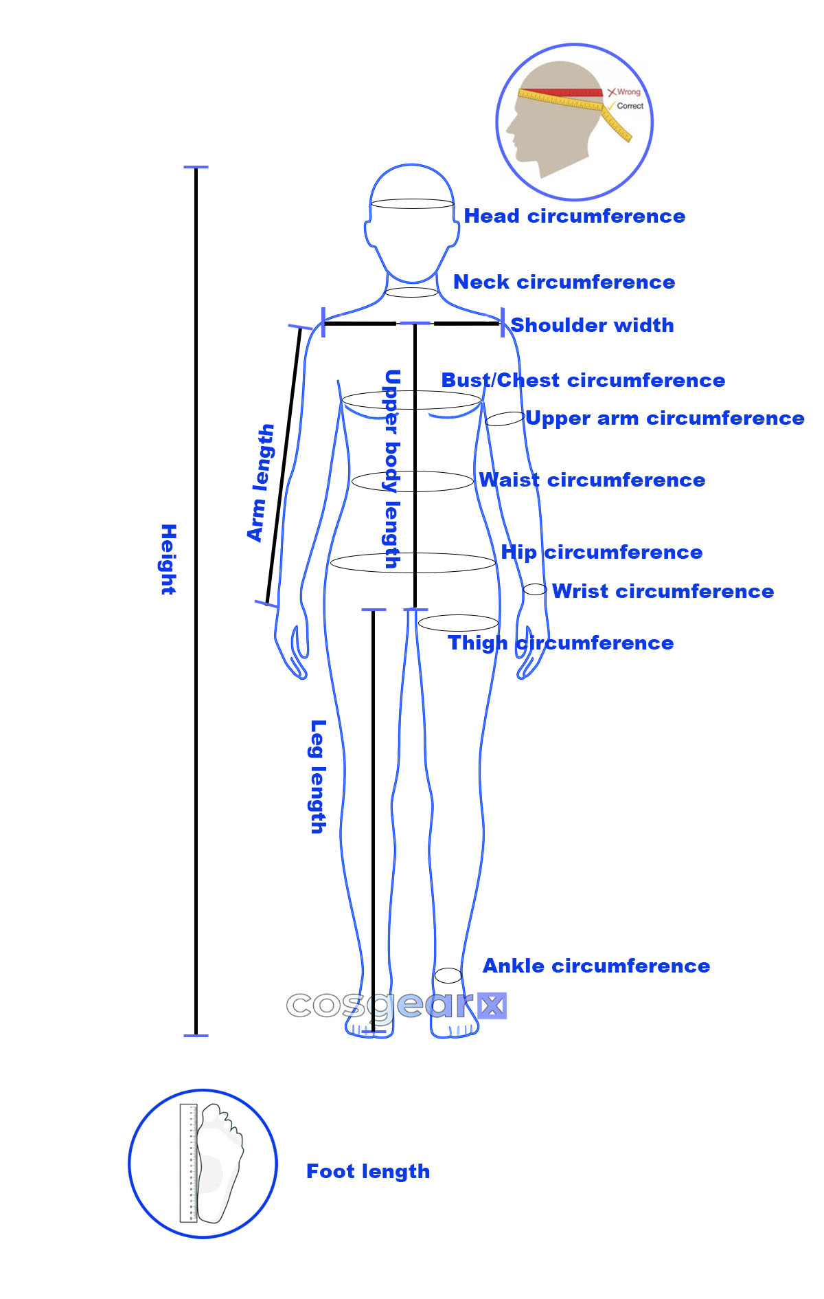 size chart - cosgearx